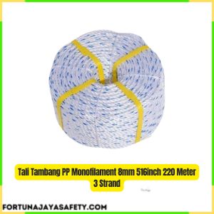 Tali Tambang PP Monofilament 8mm 516inch 220 Meter 3 Strand