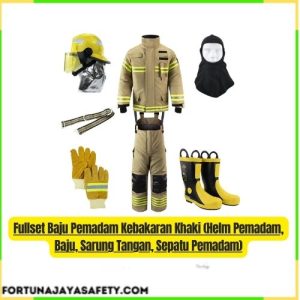 Fullset Baju Pemadam Kebakaran Khaki (Helm Pemadam, Baju, Sarung Tangan, Sepatu Pemadam)