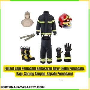 Fullset Baju Pemadam Kebakaran Navy (Helm Pemadam, Baju, Sarung Tangan, Sepatu Pemadam)