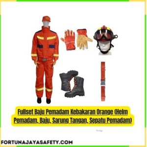 Fullset Baju Pemadam Kebakaran Orange (Helm Pemadam, Baju, Sarung Tangan, Sepatu Pemadam)